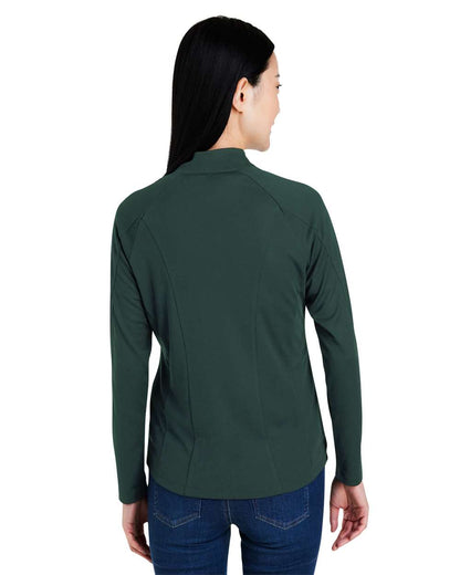 CORE365 Women's Origin Performance Pique Quarter-Zip Pullover CE418W #colormdl_Forest/ Carbon