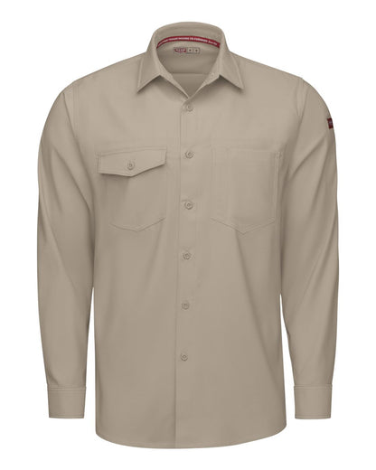 Red Kap Men's Tall Cooling Long Sleeve Work Shirt TSM4T #color_Sand