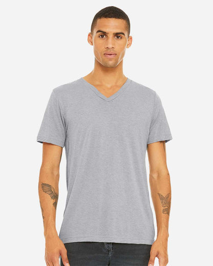 BELLA + CANVAS Unisex Triblend V-Neck Tee 3415 #colormdl_Athletic Grey Triblend