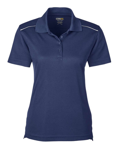 CORE365 Women's Radiant Performance Piqué Polo with Reflective Piping 78181R #color_Classic Navy