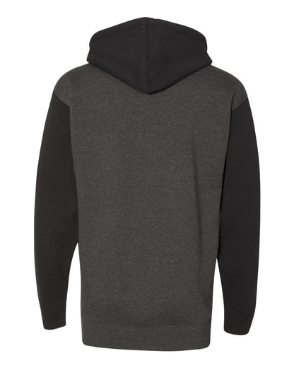 Independent Trading Co. Heavyweight Hooded Sweatshirt IND4000 #color_Charcoal Heather/ Black