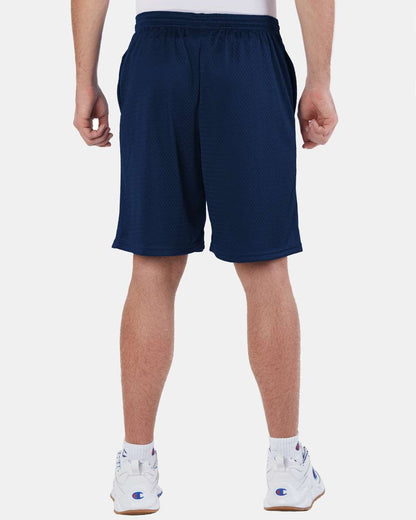 Champion Unisex Polyester Mesh 9" Shorts with Pockets S162 #colormdl_Navy