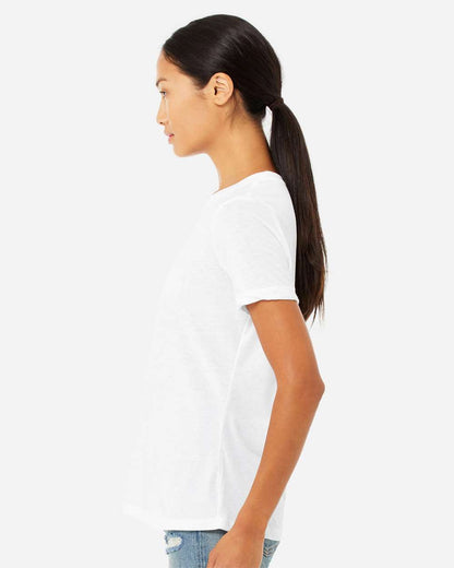 BELLA + CANVAS Women’s Relaxed Fit Heather CVC Tee 6400CVC #colormdl_Solid White Blend