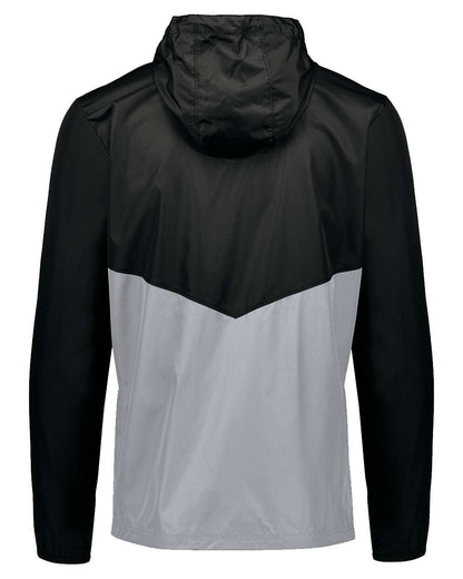 Holloway Men's Packable Quarter-Zip Jacket 229534 #color_Black/ Athletic Grey