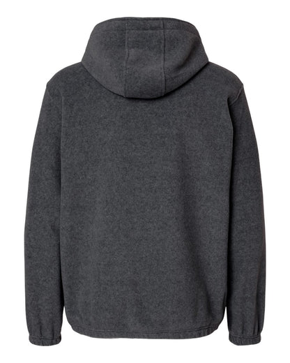 Burnside Polar Fleece Quarter-Zip Hooded Pullover 3600 #color_Heather Charcoal