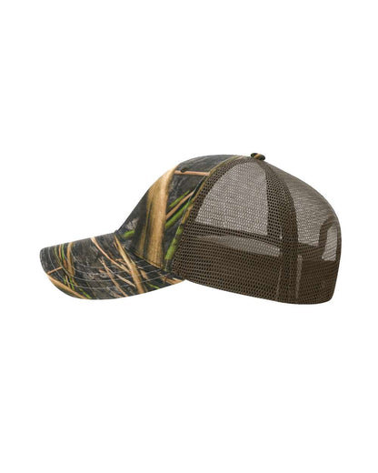 Richardson Garment Washed Printed Trucker Cap 111P #color_Shadow Grass Habitat/ Brown