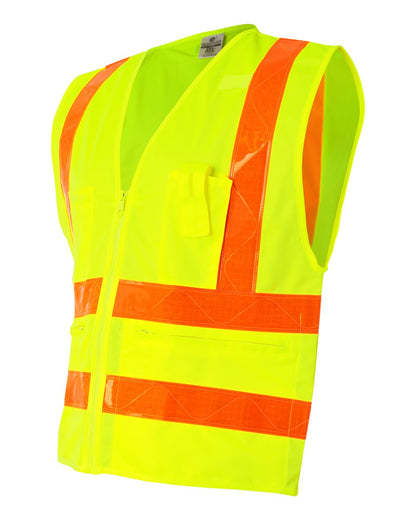 Kishigo Unisex Prismatic Hydrowick-Lite Multi Zipper Vest 1197-1198 #color_Lime