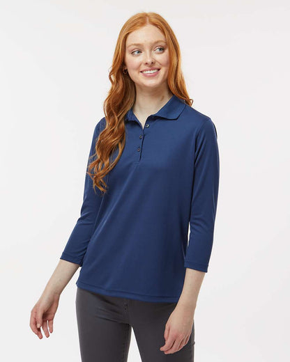 Paragon Women's Lady Palm Three-Quarter Sleeve Polo 120 #colormdl_Navy