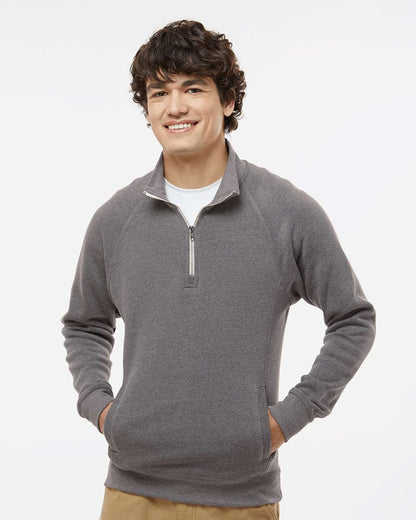 J. America Men's Triblend Quarter-Zip Sweatshirt 8869 #colormdl_Smoke Triblend