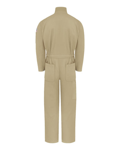 Bulwark Men's Tall Premium Coverall - EXCEL FR® ComforTouch® - 7 oz. CLB2T #color_Khaki