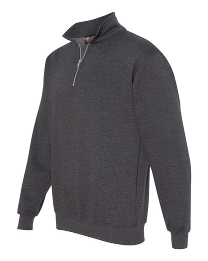 Bayside USA-Made Quarter-Zip Pullover Sweatshirt 920 #color_Charcoal Heather