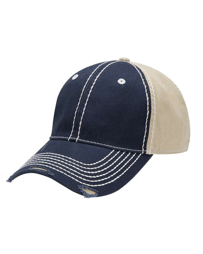 Adams Headwear Rambler Cap RM102 #color_Navy/ Khaki