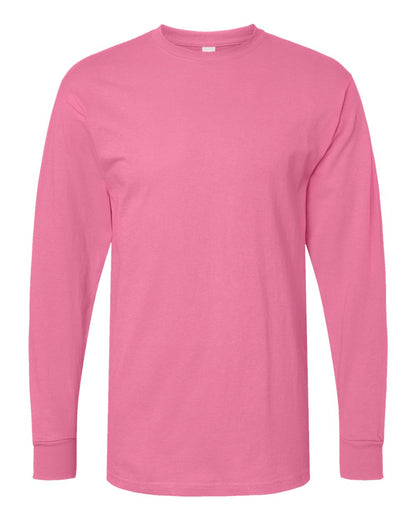 M&O Unisex Gold Soft Touch Long Sleeve T-Shirt 4820 #color_Azalea