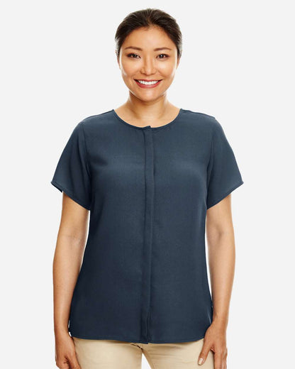 Devon & Jones Women's Perfect Fit™ Crepe Blouse DP612W #colormdl_Navy