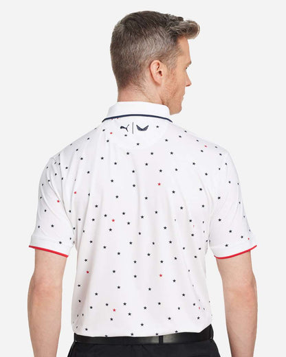 Puma Golf Men's Volition Skylight Patriotic Polo 537477 #colormdl_Bright White/ Navy Blazer