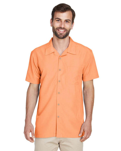 Harriton Men's Barbados Textured Camp Shirt M560 #colormdl_Nectarine