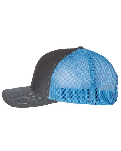 Richardson Snapback Trucker Cap 112 #color_Charcoal/ Columbia Blue