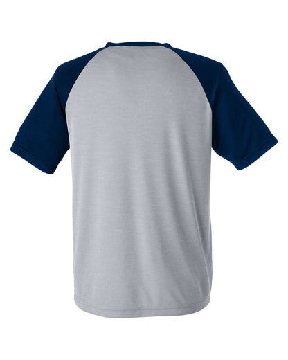 Team 365 Unisex Zone Colorblock Raglan T-Shirt TT62 #color_Athletic Heather/ Sport Dark Navy
