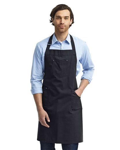 Artisan Collection by Reprime Chino Bib Apron RP132 #colormdl_Black