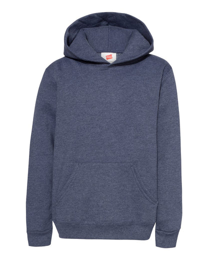 Hanes Youth EcoSmart® Hooded Sweatshirt P473 #color_Heather Navy