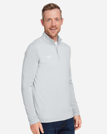 Under Armour Men's Team Tech™ Quarter-Zip Pullover 1376844 #colormdl_Mod Grey Light Heather/ White