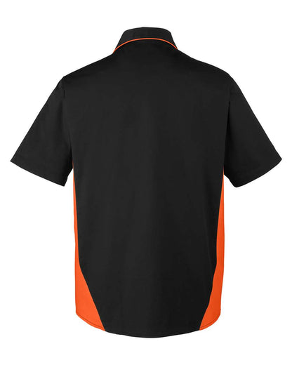 Harriton Men's Tall Flash IL Colorblock Shirt M586T #color_Black/ Team Orange