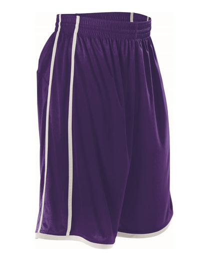 Alleson Athletic Women's Basketball Shorts 535PW #color_Purple/ White