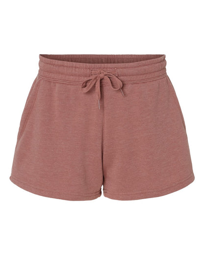 Independent Trading Co. Women’s Lightweight California Wave Wash Fleece Shorts PRM20SRT #color_Dusty Rose