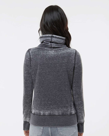 J. America Women’s Zen Fleece Cowl Neck Sweatshirt 8930 #colormdl_Dark Smoke