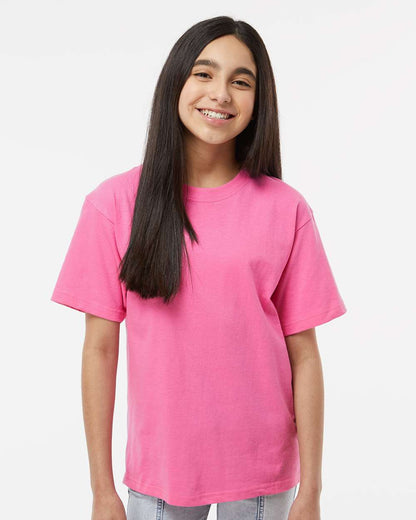 M&O Youth Gold Soft Touch T-Shirt 4850 #colormdl_Azalea