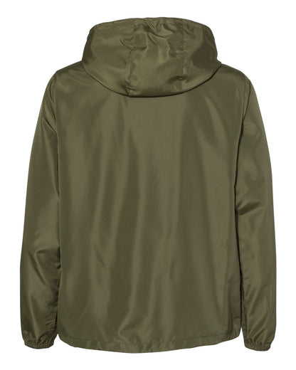 Independent Trading Co. Unisex Lightweight Quarter-Zip Windbreaker Pullover Jacket EXP54LWP #color_Army/ Black Zipper