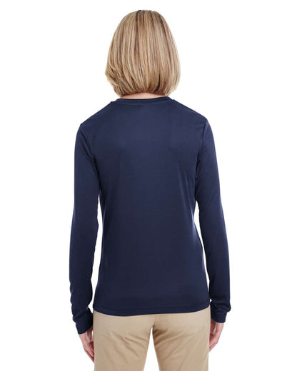 UltraClub Women's Cool & Dry Performance Long Sleeve Top 8622W #colormdl_Navy