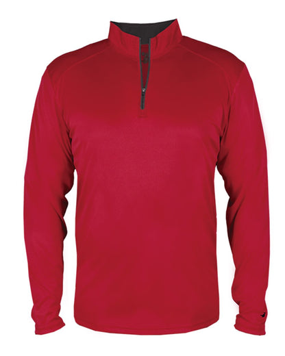 Badger Youth B-Core Quarter-Zip Pullover 2102 #color_Red/ Graphite