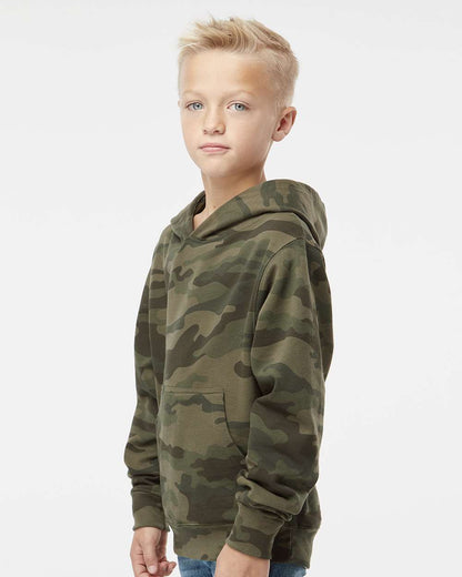 Independent Trading Co. Youth Midweight Hooded Sweatshirt SS4001Y #colormdl_Forest Camo