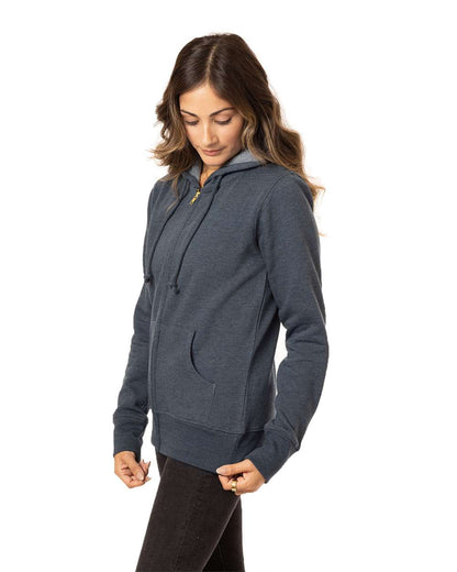 econscious Women's Heathered Full-Zip Hooded Sweatshirt EC4580 #colormdl_Water