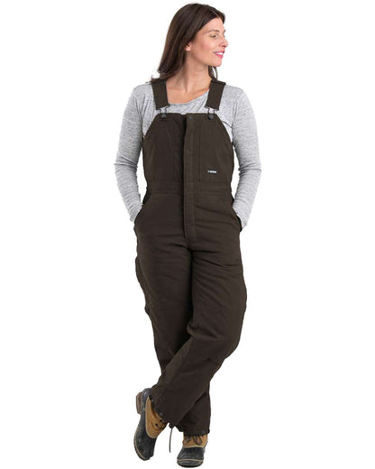 Berne Apparel Women's Softstone Duck Insulated Bib Overall WB515 #colormdl_Dark Brown