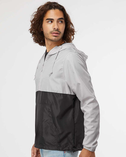 Independent Trading Co. Unisex Lightweight Quarter-Zip Windbreaker Pullover Jacket EXP54LWP #colormdl_Smoke/ Graphite
