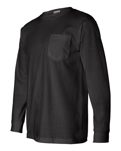 Bayside USA-Made Long Sleeve Pocket T-Shirt 8100 #color_Black