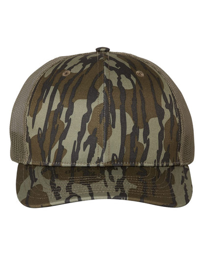 Richardson Printed Trucker Cap 112P #color_Mossy Oak Bottomland/ Loden