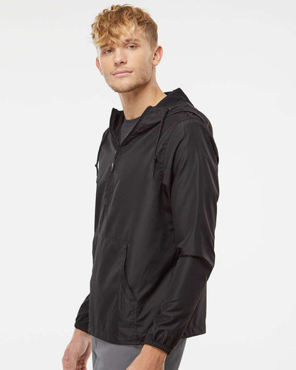 Independent Trading Co. Lightweight Quarter-Zip Windbreaker Pullover Jacket EXP54LWP #colormdl_Black