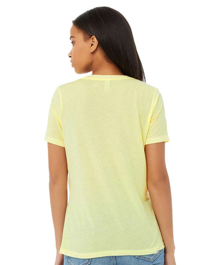 BELLA + CANVAS Women's Relaxed Triblend Short Sleeve V-Neck Tee 6415 #colormdl_Pale Yellow Triblend