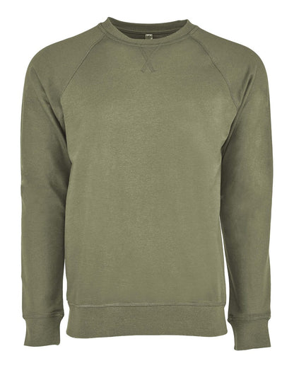 Next Level Laguna Raglan Crewneck Sweatshirt 9000 #color_Military Green