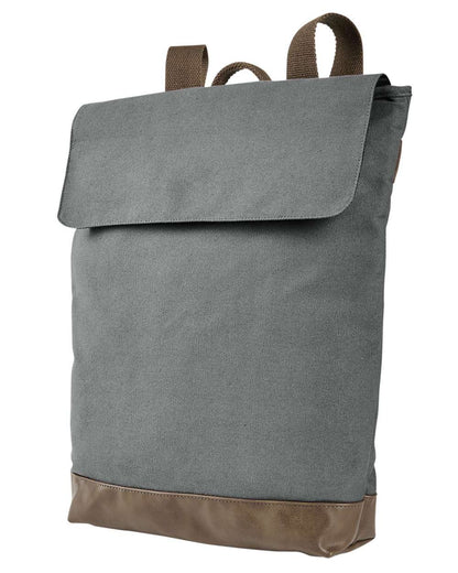 Authentic Pigment Canvas Rucksack AP1922 #color_Smoke/ Brown