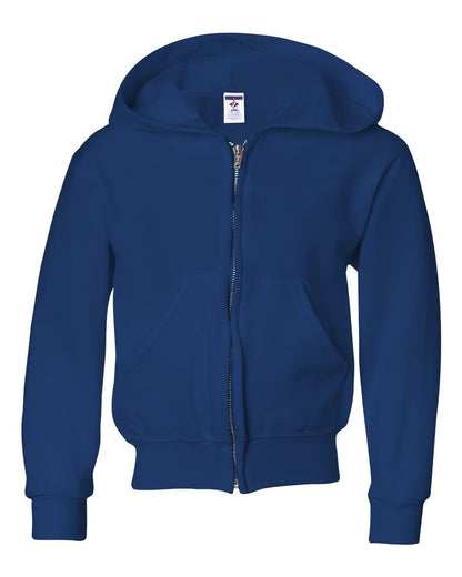 JERZEES Youth NuBlend® Full-Zip Hooded Sweatshirt 993BR #color_Royal