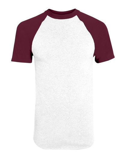 Augusta Sportswear Short Sleeve Baseball Jersey 423 #color_White/ Maroon