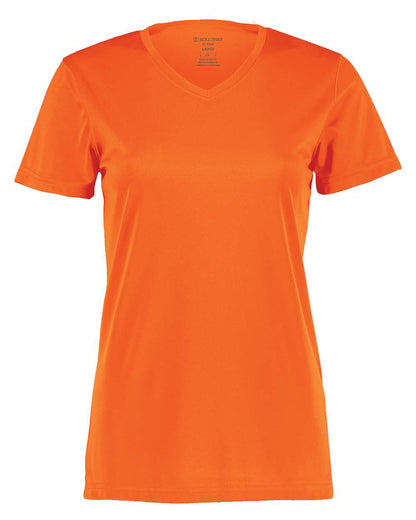 Holloway Women's Momentum V-Neck T-Shirt 222820 #color_Electric Orange