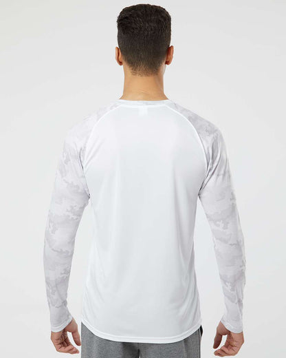 Paragon Unisex Cayman Performance Camo Colorblocked Long Sleeve T-Shirt 216 #colormdl_White