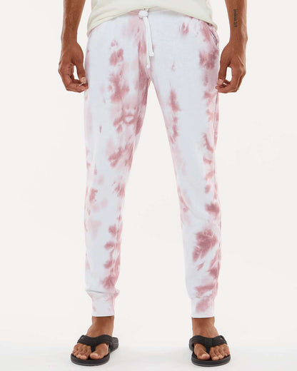 J. America Unisex Tie-Dyed Fleece Joggers 8884 #colormdl_Dusty Rose Tie Dye