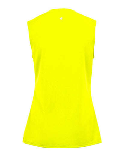 Badger Women's B-Core Sleeveless T-Shirt 4163 #color_Safety Yellow