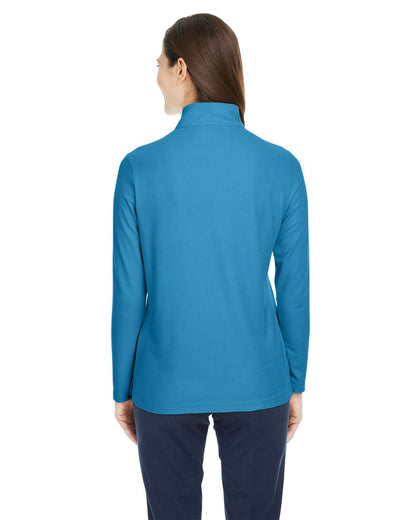 CORE365 Women's Fusion ChromaSoft™ Pique Quarter-Zip Pullover CE405W #colormdl_Electric Blue